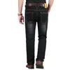 Mäns jeans herrkläder stora storlekar stretch denim rak passformar elastiska byxor manlig stor plus storlek 40 42 44 46 48