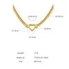 Ras du cou JEAE classique coeur collier pour femmes véritable plaqué or en acier inoxydable ensembles de bijoux Simple mignon collier Para Mujer chaînes de cou