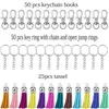 Keychains 125pc set Swivel Hooks&Key Rings&Tassels Bulk Handmade DIY Keychain Crafts Fashion Leather Tassel Pendant For Je223s