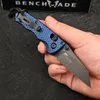 Benchmade 290BK Couteaux à immunité totale (bleu cratère, terre sombre plate, vert bois) Mini couteau de poche pliant à axe 2,49" M4 acier manche aluminium outils d'extérieur
