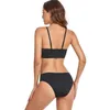 Costumi da bagno da donna Costume da bagno bikini vuoto Donna Taglie forti Bikini senza schienale a vita alta Costume da bagno Abbigliamento da spiaggia Due pezzi Biquinis