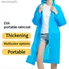 Bambini adulti Eva Unisex Impermea Riutilizzabile Affissi impermeabile Donne di alta qualità Uomini Campeggi Transparenti abiti da pioggia Poncho L230620