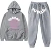 Hot Koop Sp5der Trainingspak Heren Trainingspakken Zwart Web Afdrukken Broek en Capuchon Streetwear Young Thug Trui Sets 5ESM