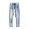 Mäns jeans designer mens jean europeiska män mid his ungdom micro elastisk avancerad casual denim blå bomullsbyxor jeans ctd5