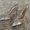 Scarpe eleganti Fashion Sling Crystal Pump da donna Scarpe da sposa PVC trasparente Sexy Tacchi alti Sandali Summer Elegant Party Bride Shoes 230713