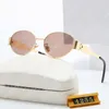 Dames designer zonnebril metalen frame luxe heren zonnebril UV400 polaroid ovale zonnebril sieraandrijving vakantiebrillen met doos