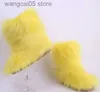 Boots New Fashion Fox Fur Woman Snow Boots Rainbow multicolor Lady Winter Boots Warm Boots Women Boots Shoes Bottes de neige femmes T230713