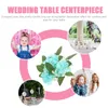 Candle Holders Green Wreath Props Flower Centerpieces Tables Floral Rings Desktop Fake Plastic Pillar Candles