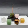 Natural Crystal Incense Sticks Holder Coil Censer Burner Rock Quartz Stone Base Buddhist Indoor Altar Table Home Decoration