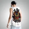 Men's Tank Tops Japanese Style Samurai Fashion Sleeveless Shirt Sportswear Vest Casual Singlet Plus Size Mesh Hip Hop Men 230713