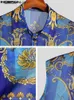 Men's Casual Shirts Men's printed ethnic style transparent lapel sleeveless button men's clothing casual vacation Camisas S-5XL INCERUN Z230713