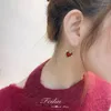 Серьговые серьги уличный стиль Love Heart Stud для женщин Red Drop Fashion Ear Cuff Pirecing Sergring Fired