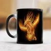 Tazze Tazza da caffè magica Fire Phoenix 11 once tazza cambia colore creativa l'uccello secolare Tazza da tè amico Regalo di compleanno R230713