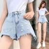 Jeans pour femmes Style coréen Classic Denim Shorts Femmes Été Bleu Taille haute Pantalon à jambes larges Streetwear Stright