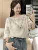 Blusas Femininas Alien Kitty OL Meia Manga Gentle Florals Summer Rendas Chic Office Lady 2023 All Match Daily Elegant Work Wear Blusas