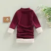 La ragazza veste le ragazze del bambino autunno inverno vestito casual manica lunga o collo peluche patchwork