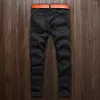 Herenjeans Skinny Heren Wit Gescheurde Knie Rits Mode Casual Slim Fit Biker Hip Hop Destroy Stretch Denim Broek Motorfiets