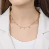 Anenjery Trendy Pepper Star Pendant Tassel Choker Collese для женщин блестящее ожерелье с золотым цирконом еврейские аксессуары L230704