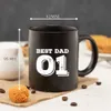 Tazze NO1 DAD Mug 11oz Black Ceramic Home Tea Cup padre regalo di compleanno Mug papa office coffee mug R230713