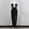 Casual Dresses Summer Fashion Women's Tube Top Slimming Long Dress 2023 Elegant Rayon Pleated Design Slit And Floor Bandage Party