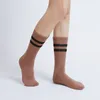 Al Long tube chaussettes de yoga été antidérapant professionnel femme été milieu tube rayé Pilates chaussettes sport fitness