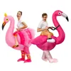 Mascotte Kostuums Volwassen Flamingo Opblaasbare Kostuums Kerst Halloween Kostuum Maskerade Partij Cartoon Rollenspel Aankleden voor Man 1488