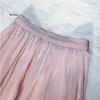 Jupes été jupe femme mode taille haute Vintage coréen irrégulière femmes élégant Mujer a-ligne parapluie Midi