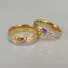 Band Rings High Quality Hammered Wedding Couples sets for Men and women Lovers Western African 14k Gold Plated jewelry 230712