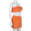 スカート2023春/夏の製品セクシーな裸の背中のノースリーブブラジャーセット女性用ソリッドカラーカジュアルウェア