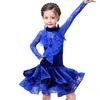 Scene Wear Children Latin Dancing Dress Girls Dance Performance Competition Passar barn Kostym Barndag B-3080