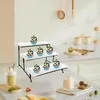 Plates Tiered Serving Stand Tray Rack 3 Tier For Dining Dinnerware Dessert Snack