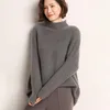 Women's Sweaters Autumn And Winter Half High Collar Thickened Cashmere Sweater Medium Long Loose Knit Bottoming Shirt