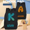 Schultaschen, personalisierte Dinosaurier-Druck-Schultasche, individueller Buchstabe mit Namen, Kinderrucksack, Jungen und Mädchen, Kindergarten-Schultasche, Kindergeschenk 230713