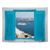 Tapisseries Fenêtre Tapisserie Mer À L'extérieur De La Fenêtre Tenture Étoilée Tapis Couverture Couvre-Lit Yoga Serviette Maison Plage Mur Décor Dropship R230713