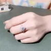 クラスターリング手作りウォータードロッププロミスリング 925 スターリングシルバー 3ct ジルコン婚約結婚指輪女性のためのジュエリーギフト