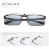 Солнцезащитные очки рамки Aowear Polarized Clip Pochromic Sunglasses Мужчины Chameleon Clip Glasses для Myopia Eyeglasses День ночь вождение очков 230712