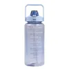 Water Bottles 2 Liters Bottle Motivational Drinking Sports With Time Marker Portable Reusable Plastic Cups