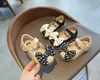 Flat Shoes Girls Leather Princess Sweet Toddlers Little Kids Flats Mary Janes Black Beige med Bow-Knot-prickar Högkvalitativ klänning