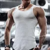 Linne för herr Gym Bodybuilding Stringer Top Workout Muscle Cut Shirt Fitness Ärmlös väst Sport T-shirts Polera Musculosa Hombre