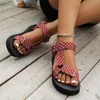 Сандалии летняя квартира женская обувь конопляная веревка подходит для пляжных сандалий на открытые аллматч повседневные тапочки большой размер женщин 230713