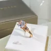 Cluster Rings Solid 10K Rose Gold Ring 2 S Diamond Gemstone Jewelry Anillos De Wedding Bands Natural Bizuteria Females