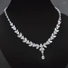 Necklace Earrings Set YYSUNNY Luxury Elegant Crystal Tree Leaf Bridal Wedding Silver Rhinestone Studs Sets For Women