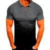 Polos pour hommes Mode Hommes Polo Shirt Business 3D Vêtements Gradient Color Tops Streetwear Polo Shirt Summer Short Sleeve Oversize T-Shirt 230713