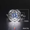 Bling bling vvs moissanite ring 100% 925 sterling silver mode etnisk stil smycken blommig ring utsökt blomma runda diamant kvinnors ring