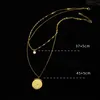 Pendant Necklaces Vintage Multi Layered Women's Star Round Coin 18K Gold Titanium Steel Bohemia Fashion Long Necklace JewelryPendant