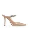 JC Jimmynessity Choo High Sandal Smpipper Summer Femme Talons Bing 100 rose Patent Leathers Mules Bijoux Strance Strass Sexe