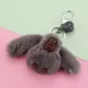 Keychains nyckelkedja kvinnor Monkey Animal Doll Toy Bag Pendant Decoration Fluffy Fuzzy Accessory Buckle Ring Hook Kids Like Holder F208E