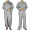 male and female Shaolin Temple costume Zen Buddhist Robe lay Buddhist Meditation Gown Uniform Monk clothes Suit273q