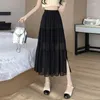 Skirts Midi Long Denim Skirt Women 2023 Summer Vintage Casual Solid All-match A Line High Waist Mid-length Jeans Female