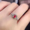 Cluster Rings Solid 925 Silver Sterling Red Ruby Ring For Women Wedding Bands Anillos De Jewelry Anel Gemstone Feminino